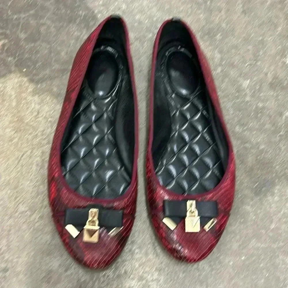Michael kors snakeprint lock ballet flats